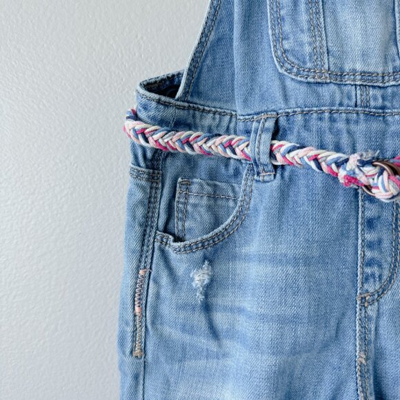 Zara distressed overalls 6-9m baby girl medium wash jeans - Picture 6 of 16
